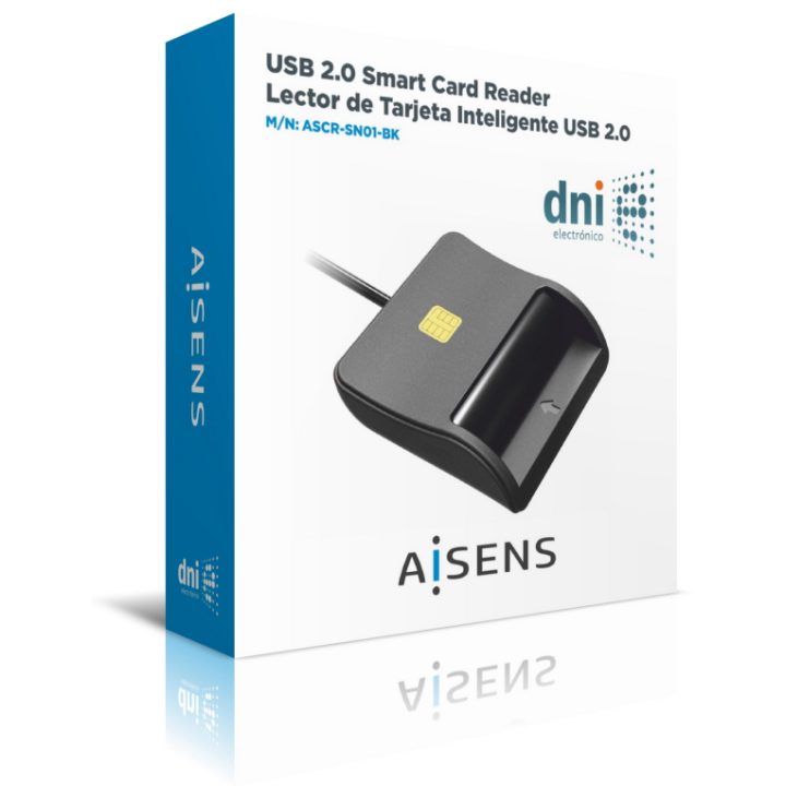 AISENS Smart Card Reader DNI, Black