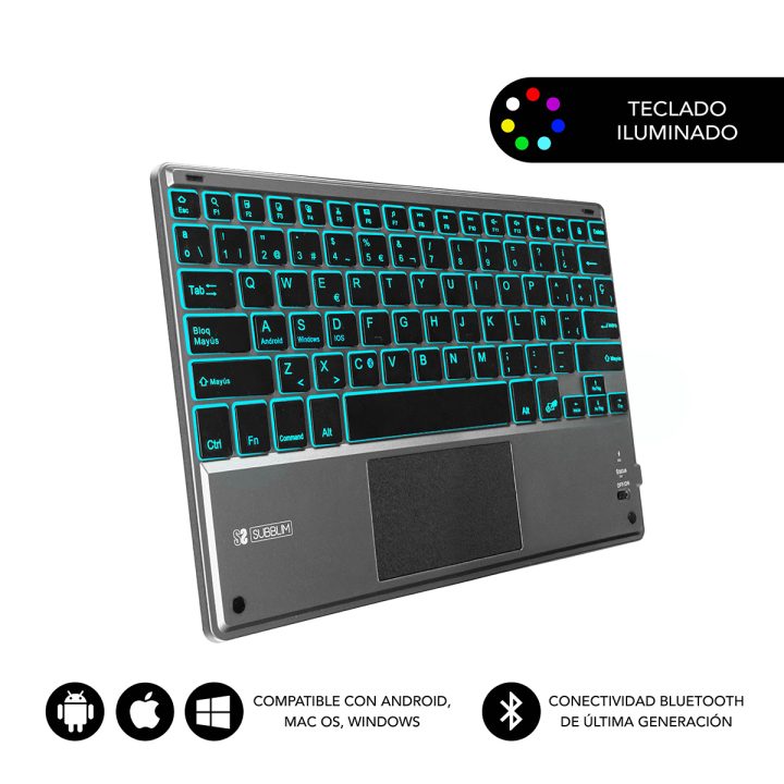 Subblim Teclado Bluetooth Smart Backlit BT Keyboard Touchpad Cinzento…