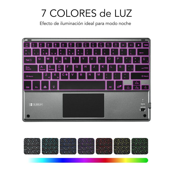 Subblim Teclado Bluetooth Smart Backlit BT Keyboard Touchpad Cinzento…