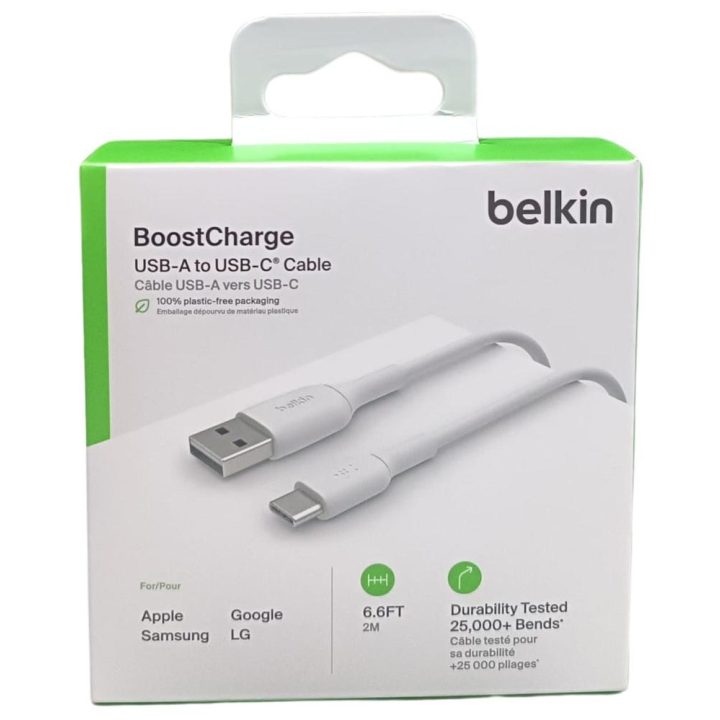 Cable USB-C a USB tipo a Belkin 2m-macho-macho-blanco (CAB001BT2MWH)