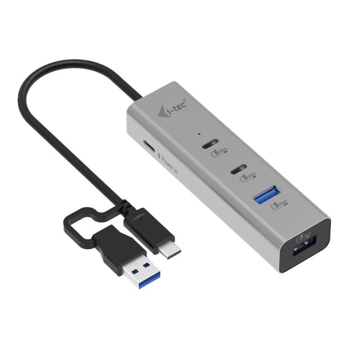 i-tec Metal Universal Charging HUB 2xUSB-C + 2x USB-A Port + Power…
