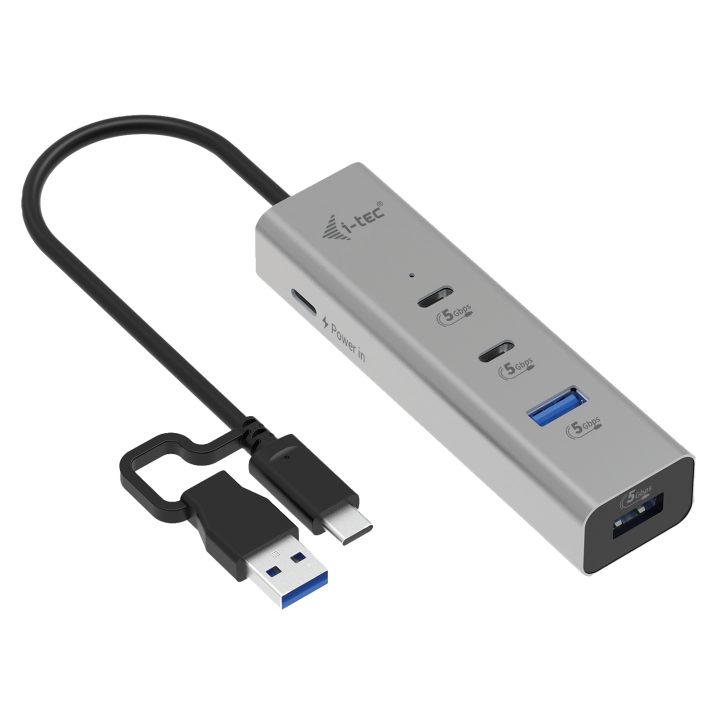 i-tec Metal Universal Charging HUB 2xUSB-C + 2x USB-A Port + Power…