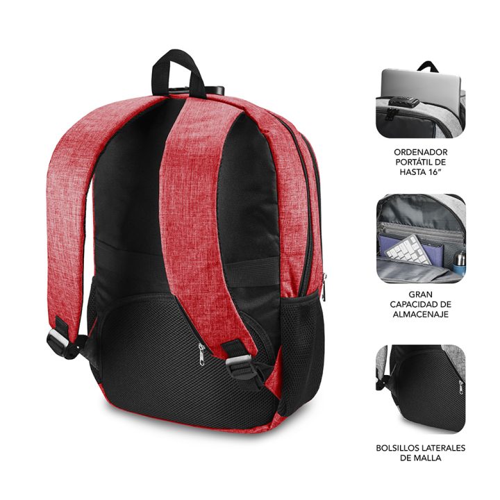 Mochila Subblim urban lock backpack para portatil 16 pulgadas rojo…