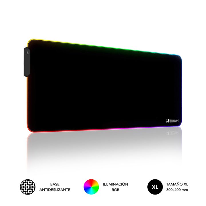 Alfombrilha de rato Subblim mouse pad premium LED RGB preto…