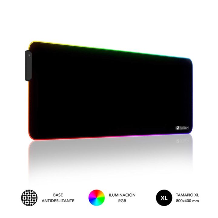 Alfombrilha de rato Subblim mouse pad premium LED RGB preto…
