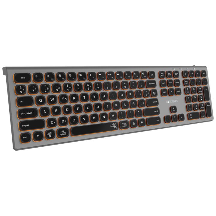 Teclado Subblim master iluminado ext inalambrico gris-negro…