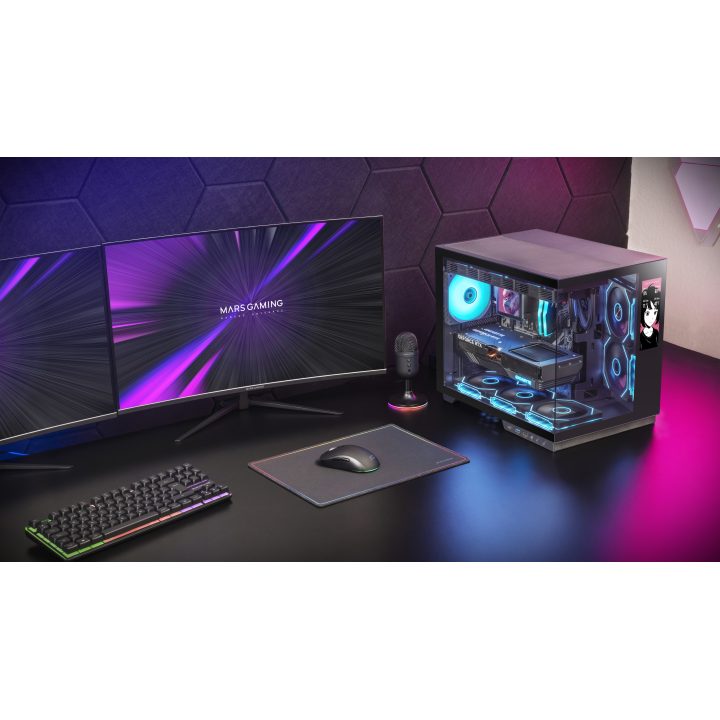 Mars Gaming MCMIRAGE Black Midi Tower Computer Case