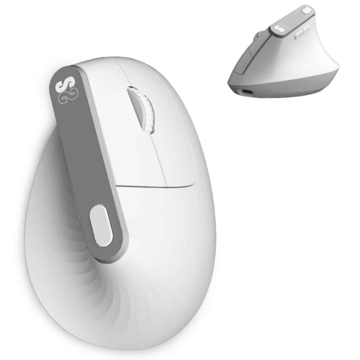 Rato sem fios Subblim vertical ergo dual mouse battery branco…