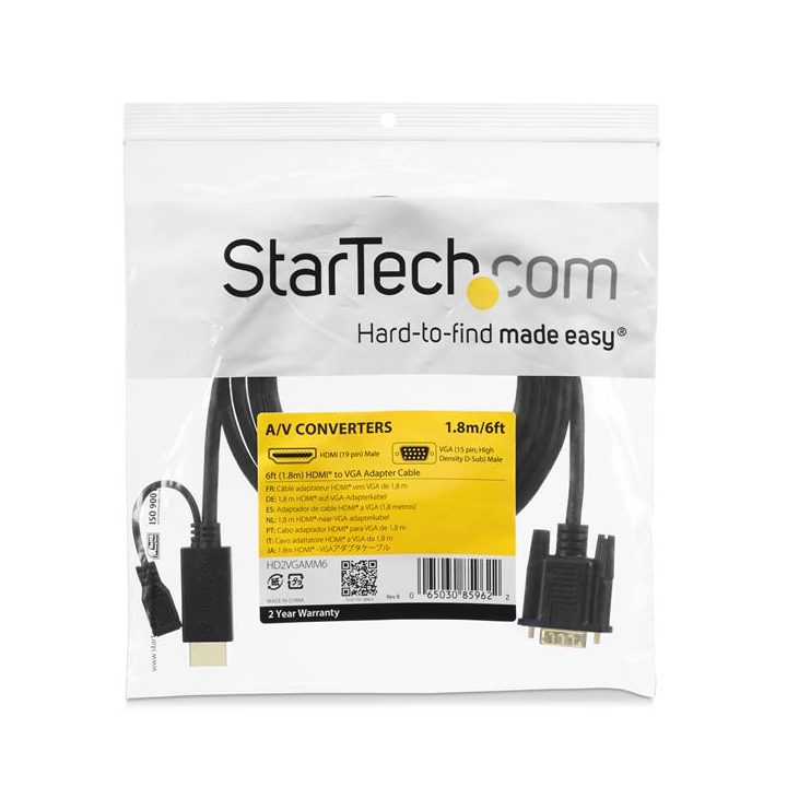 StarTech.com Cable de 91cm Conversor Activo HDMI a VGA - Adaptador…