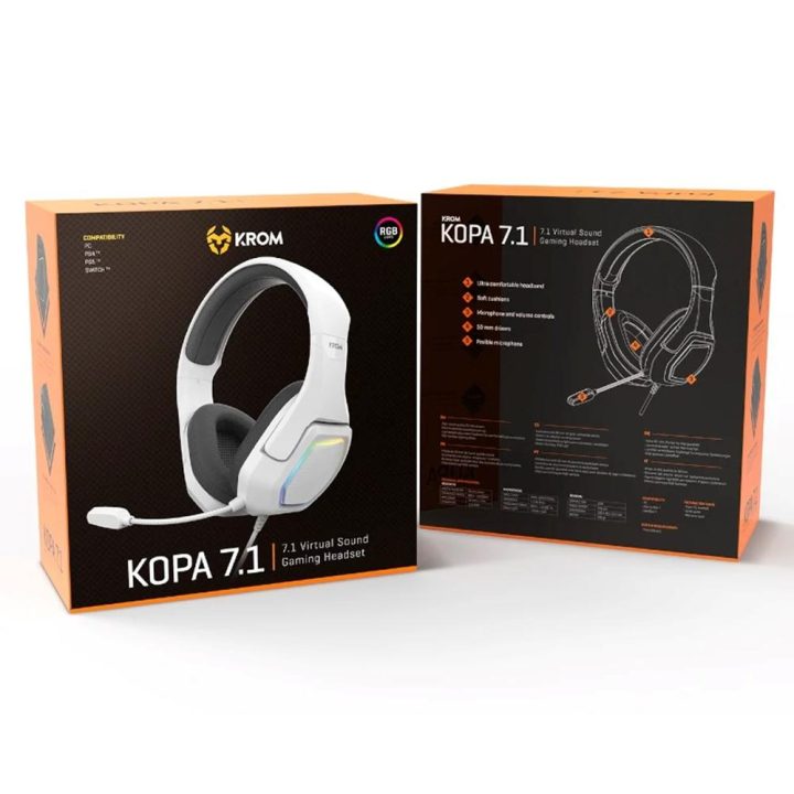 Krom Kopa 7.1 wired over-ear headphones (NXKROMKOPA71WH)