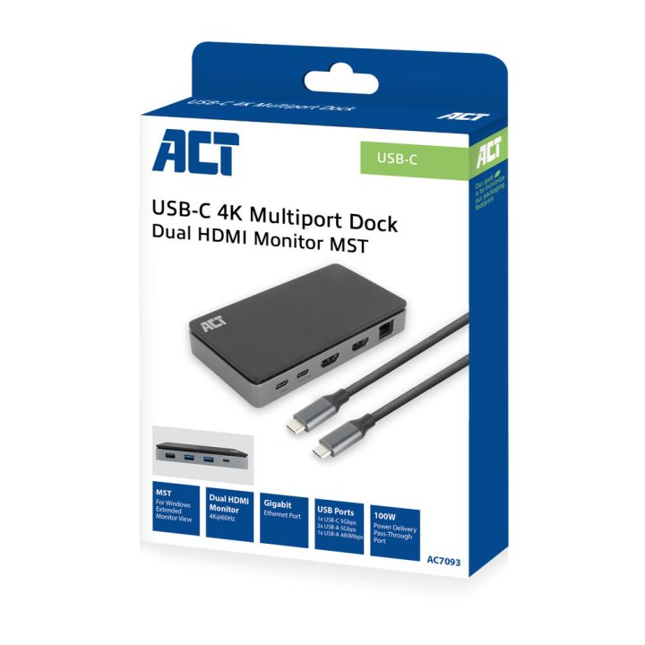 ACT AC7093 Laptop Docking Station and Port Replicator Wired USB 3.2…