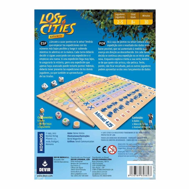 Devir Jogo de mesa Lost Cities Roll & Write (BGLOCIRWPS)