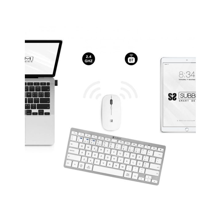 Subblim Keyboard + Mouse Combo Silver Portuguese (SUBKBC-OCO015)