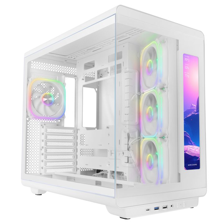Mars Gaming MCREVMAXW White Midi Tower PC Case
