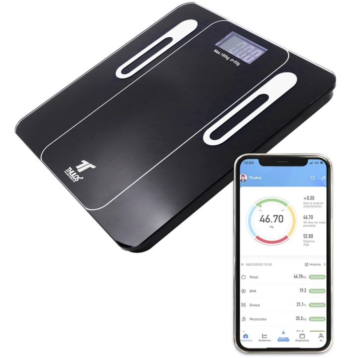 Bascula de baño Thulos th-BD121 carga maxima 180kg-app para ios y…