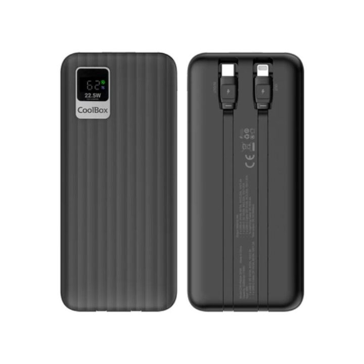 CoolBox POWERBANK DP20 20000MAH LCD+INTEGRATED CABLES USB-C+LIGHTING…