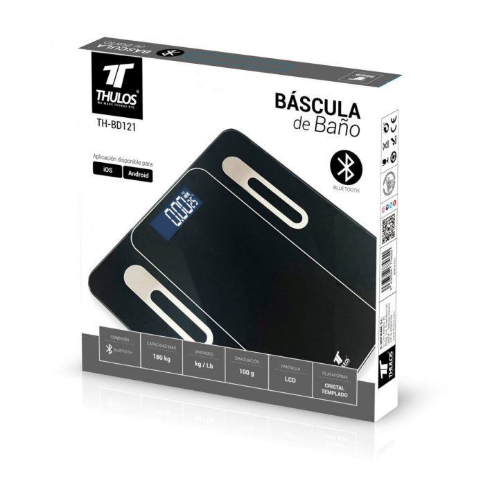 Bascula de baño Thulos th-BD121 carga maxima 180kg-app para ios y…
