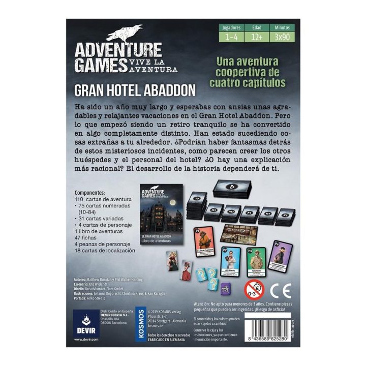 Devir Juego de mesa adventure games: gran hotel abaddon (BGAGHOTSP)
