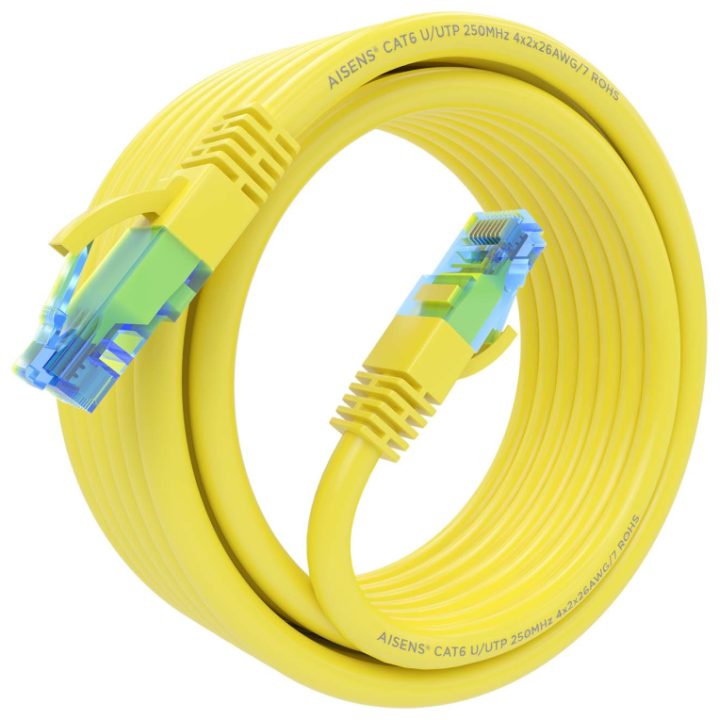 AISENS A135-0838 cable de red Amarillo 5 m Cat6 U/UTP (UTP) Alrededor