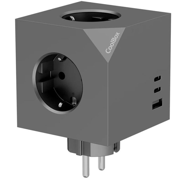 CoolBox CUBIK BASE 3 TOMADAS COM CARREGAMENTO USB C+A