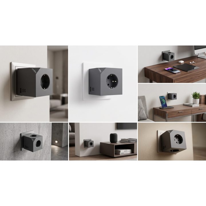 CoolBox CUBIK BASE 3 TOMADAS COM CARREGAMENTO USB C+A