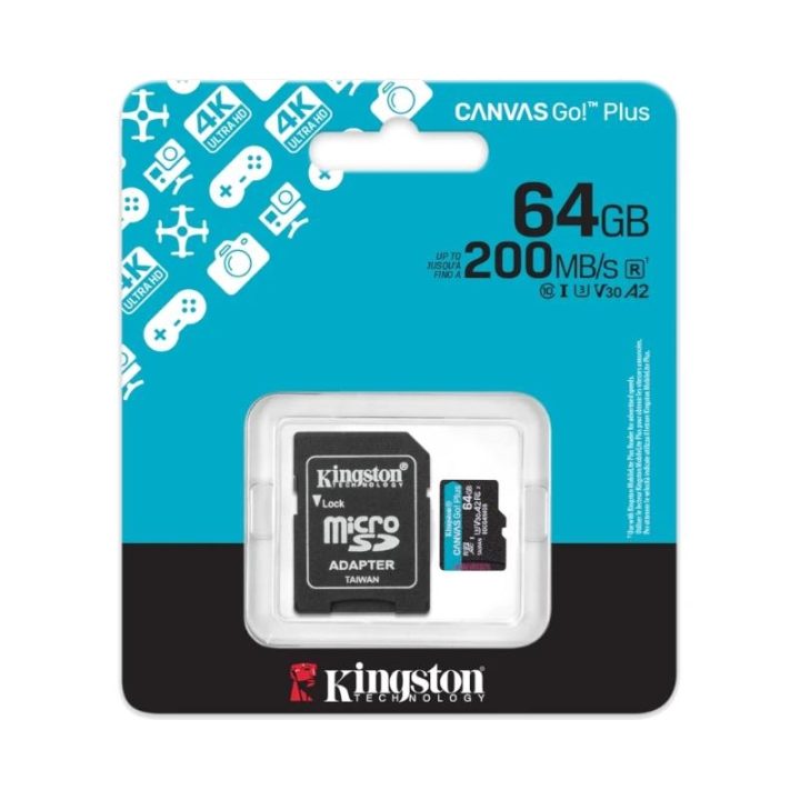 Kingston Technology Canvas Go Plus Gen4 64 GB microSDXC Card, 200…