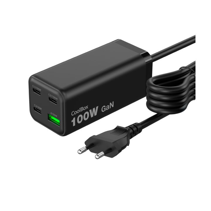 CoolBox ESTACAO DE CARREGAMENTO USB 100W GAN C+C+C+A DE MESA