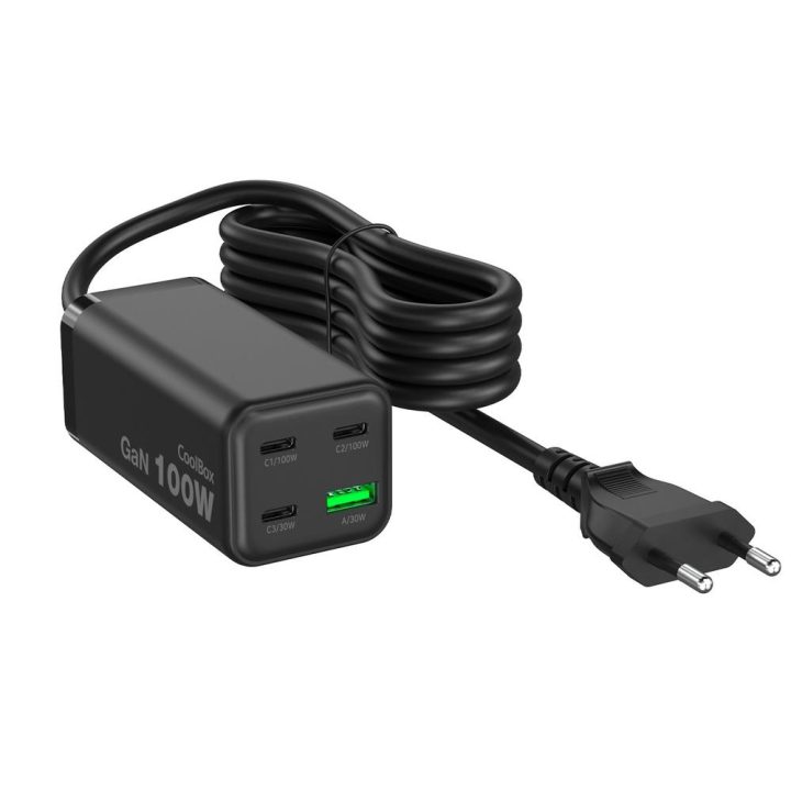 CoolBox DESKTOP USB CHARGING STATION 100W GAN C+C+C+A