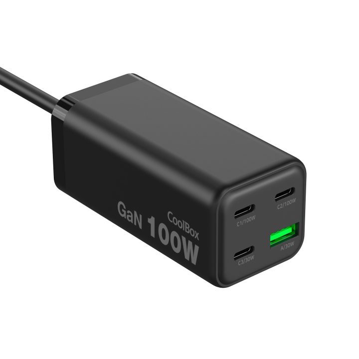 CoolBox ESTACAO DE CARREGAMENTO USB 100W GAN C+C+C+A DE MESA
