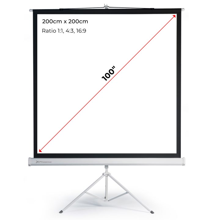 Phoenix Technologies 112-inch Tripod Projection Screen