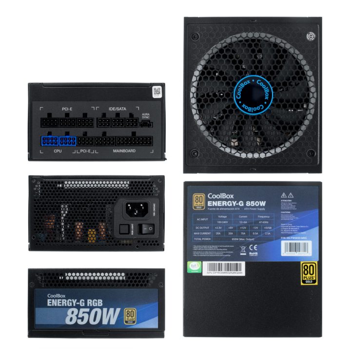 CoolBox GAMING FUENTE DE ALIMENTACION ATX ENERGY-G 850W RGB 80+GOLD…