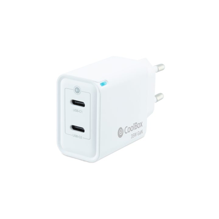 CoolBox CARGADOR GAN 35W USB-C/USB-C PARED