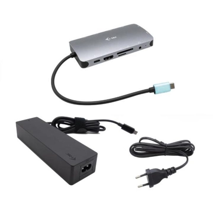 i-tec Metal USB-C Nano Dock HDMI/VGA with LAN + Charger 100W