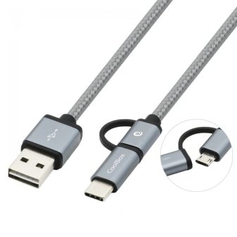 CoolBox COO-CAB-U2MC-GR USB 2.0 Cable 1 m USB A to USB C/Micro-USB B…