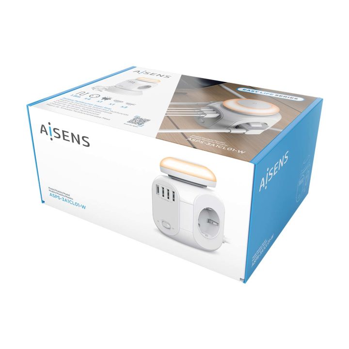 AISENS Régua de Tomadas de Mesa Multifunções com 4 Tomadas + 1XUSB-C…