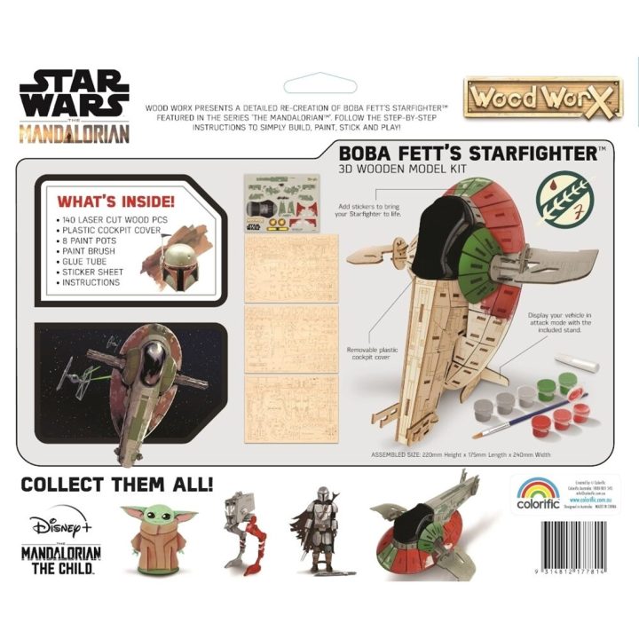 Replica madera para pintar woodwork star wars bobba fett slave 1