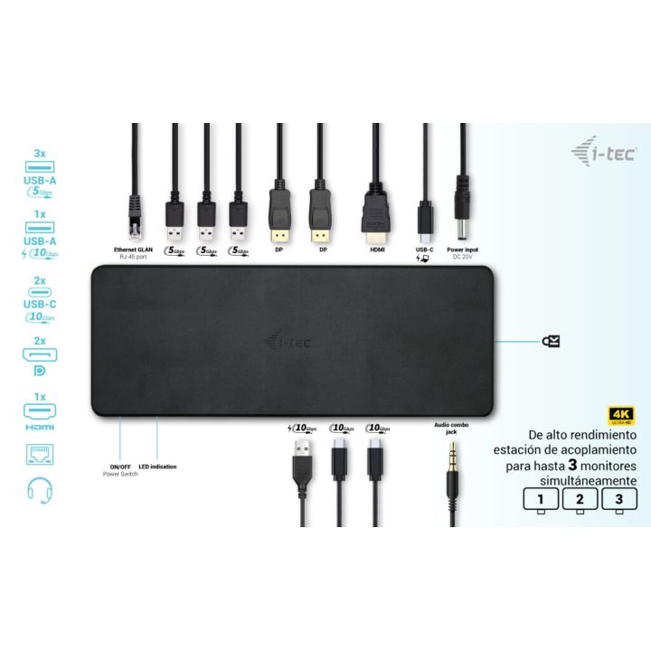 i-tec USB-C Triple Display Docking Station Gen 2 Pro + Power Delivery…