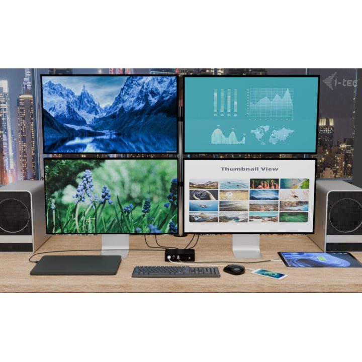 i-tec Thunderbolt5 Quattro Display Docking Station, 5x USB, 2.5 GLAN…