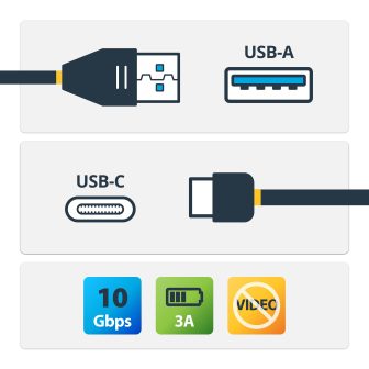 StarTech.com 50cm USB-A to USB-C Charging and Sync Cable - 10Gbps USB…