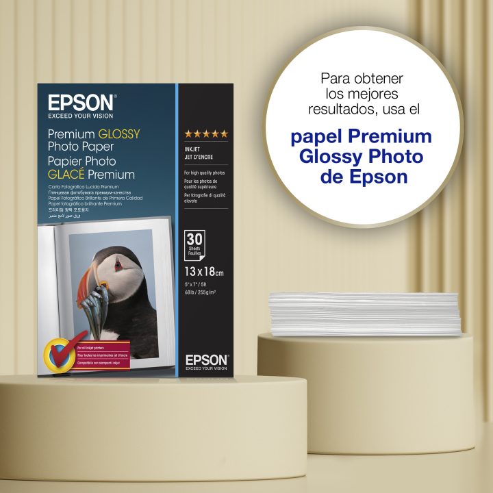 Epson Premium Glossy Photo Paper (130 × 180 mm), 255 g/m2, 30 Sheets
