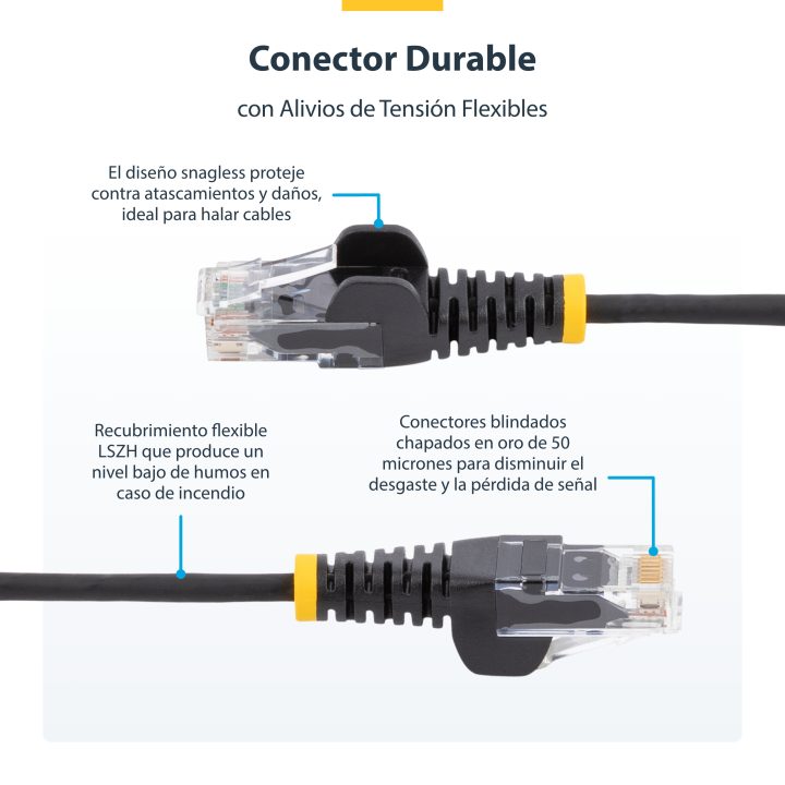 StarTech.com 50cm Cat6 Cable - Slim - with Snagless RJ45 Connectors -…