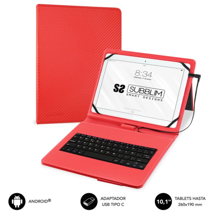 Subblim Capa com Teclado Micro USB - USB C KEYTAB PRO USB 10,1"…