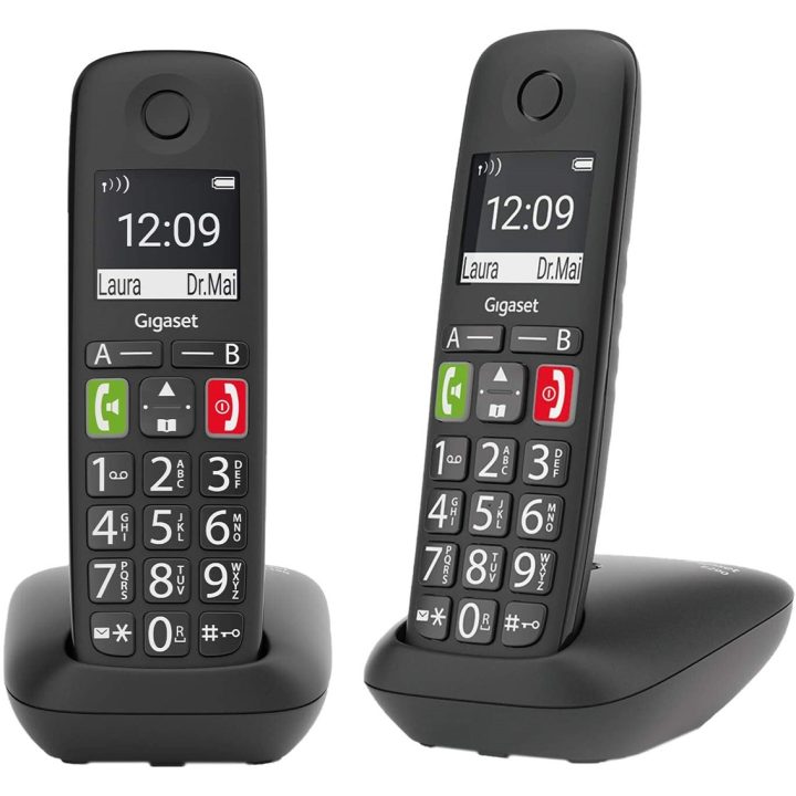 Gigaset E290 Duo DECT/Analog Phone Caller ID White (L36852-H2901-D202)