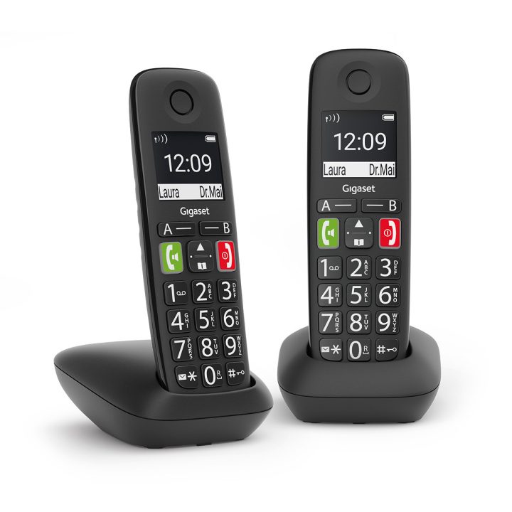 Gigaset E290 Duo DECT/Analog Phone Caller ID White (L36852-H2901-D202)