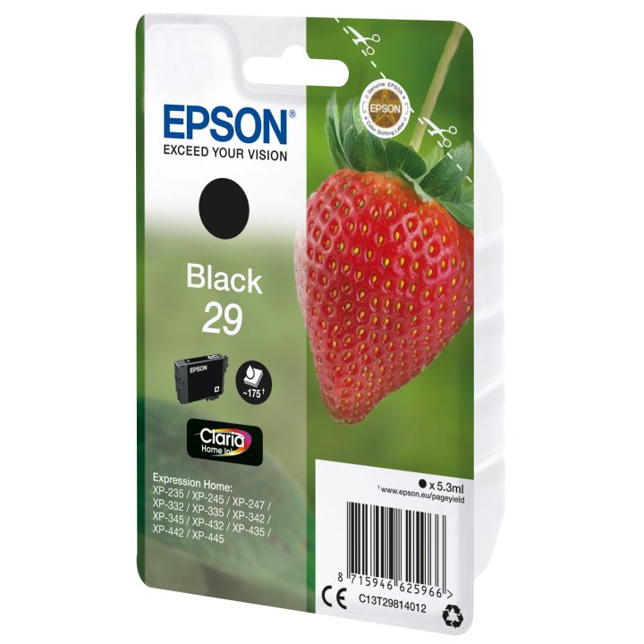 Epson Strawberry Singlepack Preto 29 Claria Home Ink