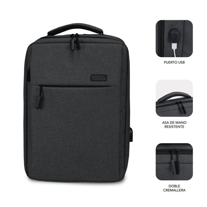 Subblim Traveller Airpadding 15.6-inch Laptop Backpack Gray…