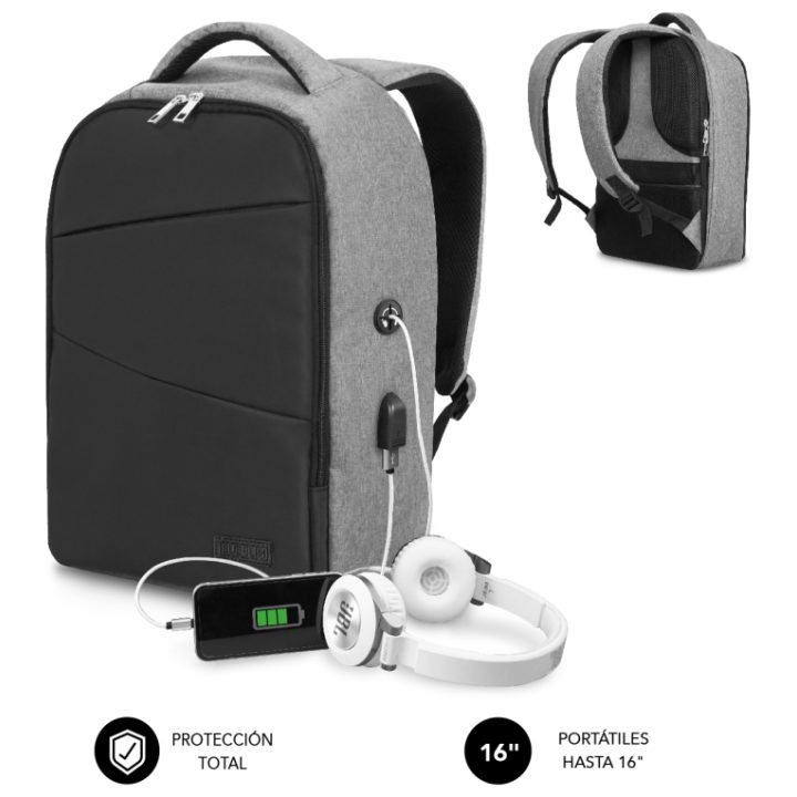Subblim Secure V2 AP Anti-Theft Backpack 16" Black (SUBBP-3SA1100)