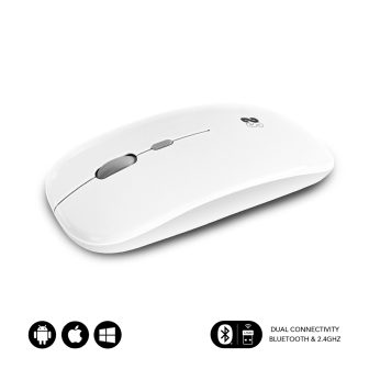 Subblim dual flat wireless mouse white (SUBMO-DFLAT21)