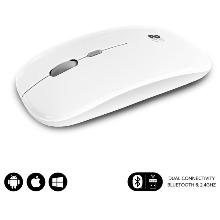 Rato sem fios Subblim dual flat branco (SUBMO-DFLAT21)