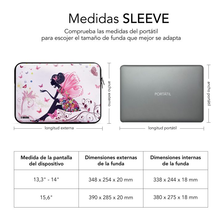 Subblim Capa para Computador Neoprene Trendy Sleeve Neo Hada 15,6"…